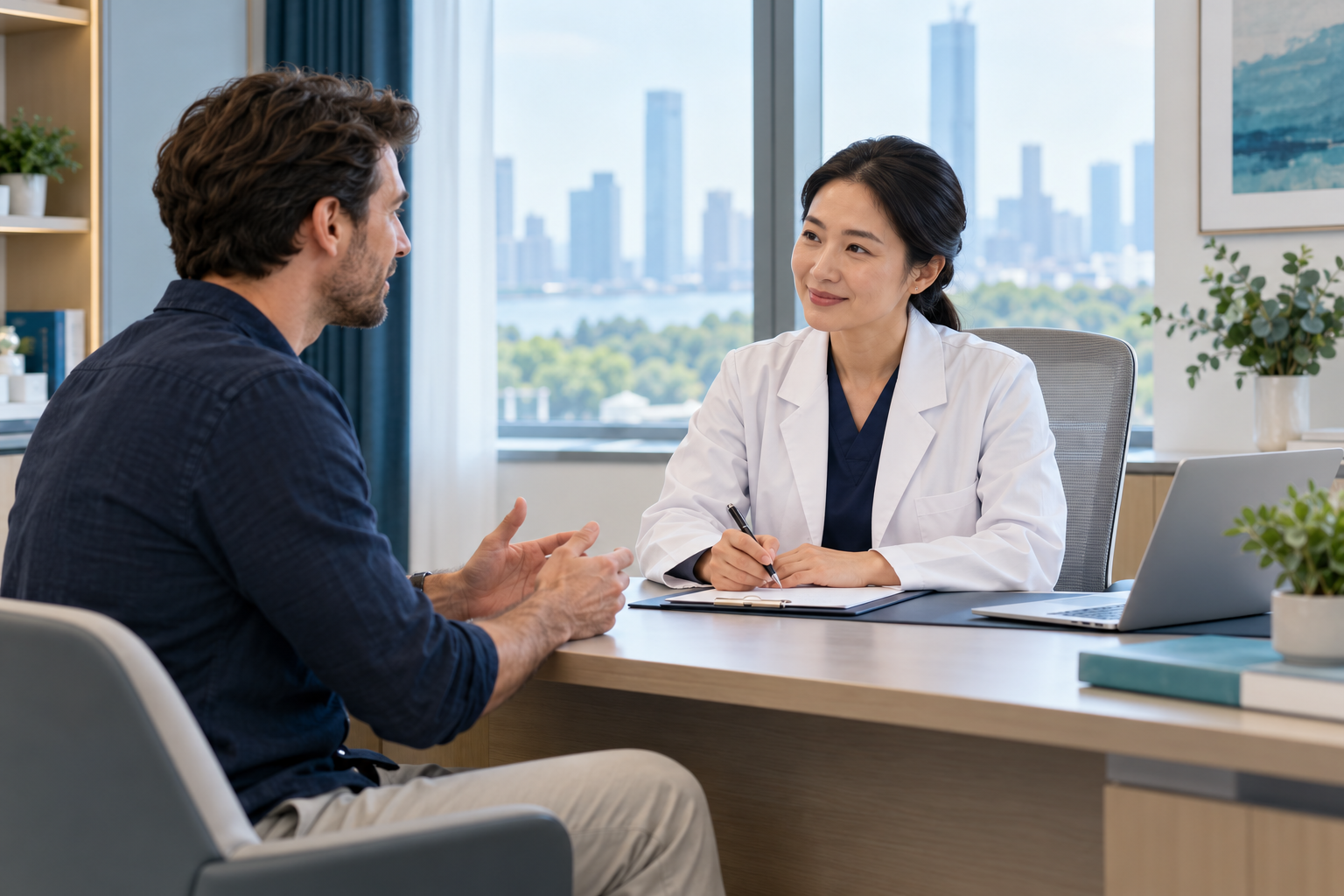 Illustrative consultation. Not a partner hospital or patient testimonial.